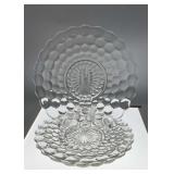 4 bubble glass dinner plates 9 3/4'