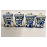 4 Vintage Spice Jars 4'