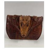 Vintage Alligator Clutch Purse 8'