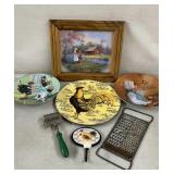 Misc Lot - Collector Plates, Framed Art, etc