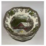 9 Johnson Bros Friendship Village 6' Bowls