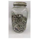 Jar of Stainless Steel Charm Bracelet Link Strips