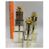 3 Mirrored Christmas Gift Candleholders