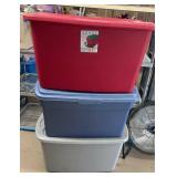 3 Large Storage Totes with Lids
