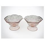 Pair hazel atlas Florentine pink Compotes