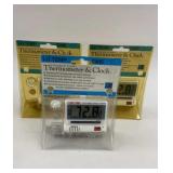 3 New Thermometer & Clocks