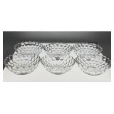 6 bubble glass fruit nut berry bowls