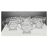 2 sets bubble glass creamers & sugars