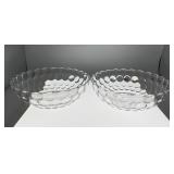 Pair 8' bubble glass serving bowls