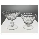 2 bubble glass compotes