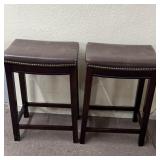 Pair of Padded Saddle Seat Stools 26 x 17 x 12