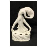 Art Nouveau Nude Figural Pottery Flower Frog