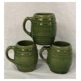 3 Avocado Crock Tankards Mugs