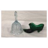 Fenton Emerald Green Cat Head Shoe & Bell