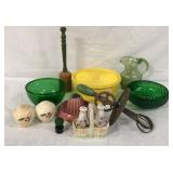 Green Handle Mixer, Tupperware, Masher, S&P