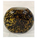 Vtg Millefiori Leopard Spot Glass Vase