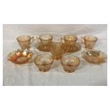 10pc Iris Herringbone Carnival Glass Lot