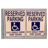 2 NEW Reserved Handicap Parking Signs 15x19