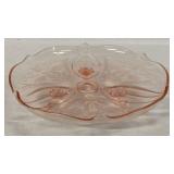 10" Pink Depression Glass Footed Bowl