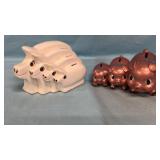 Vtg Enesco Ceramic Stacking Piggy Banks