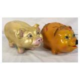 2 Lrg Vintage Piggy Banks