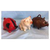 3 Vintage Piggy Banks