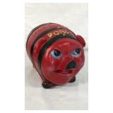 9" Vintage Porco Red Piggy Bank