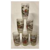 6 Mid Century High Ball Glasses