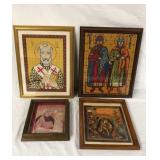 Vintage Needlepoint Religious Artwork Lot