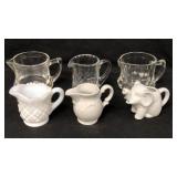 6 Vintage Pottery & EAPG Creamers Bavaria