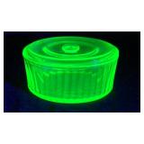 Uranium Green Glass Refrigerator Dish