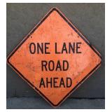 48" One Lane Road Ahead Street Sign