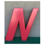 36" Vintage Bright Red Letter "N"