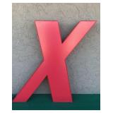 36" Vintage Bright Red Letter "X"