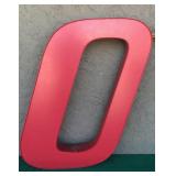 36" Vintage Bright Red Letter "O"