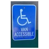 18" Handicap Van Accessible Street Sign w/ Bracket