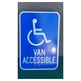 18" Handicap Van Accessible Street Sign w/ Bracket