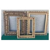 3 Antique Ornate Wooden Frames