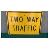 24" Vintage Two Way Traffic Metal Street Sign