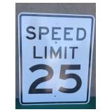 30" Speed Limit 25 Metal Street Sign