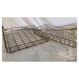 2 Primitive 17" Square Wire Baskets