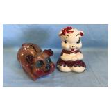 Antique Cold Paint & Plaster Piggy Banks