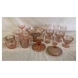 20pc Pink Depression Glass Lot