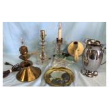 Vintage Boudoir Lamps, Foil Art, Silverplate