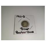 1911-D Silver Barber Dime