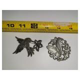 2 Broaches - Humming Bird, Butterfly
