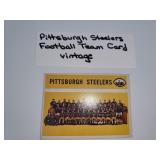 Vintage Pittsburgh Steelers Football Team Card