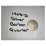1908-D Silver Barber Quarter