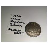 1932 China Republic 1 Yuan 24.06 Gr Silver