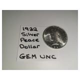 1922 Silver Peace Dollar GEM UNC